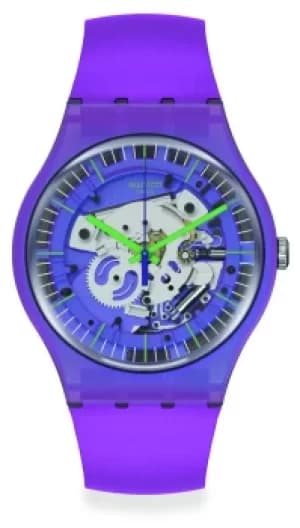 Swatch SHIMMER PURPLE Purple Silicone Strap SUOM115 Watch