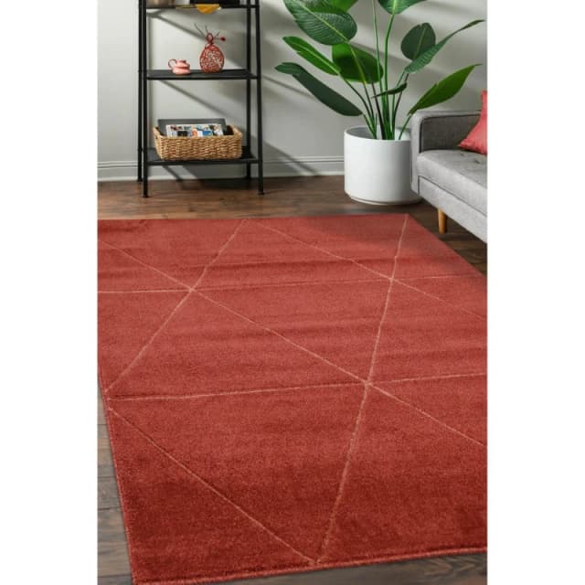Homemaker Sara Carved Triangle Rug RED - Homemaker - Size: 80X150 RED 80X150 WB94010