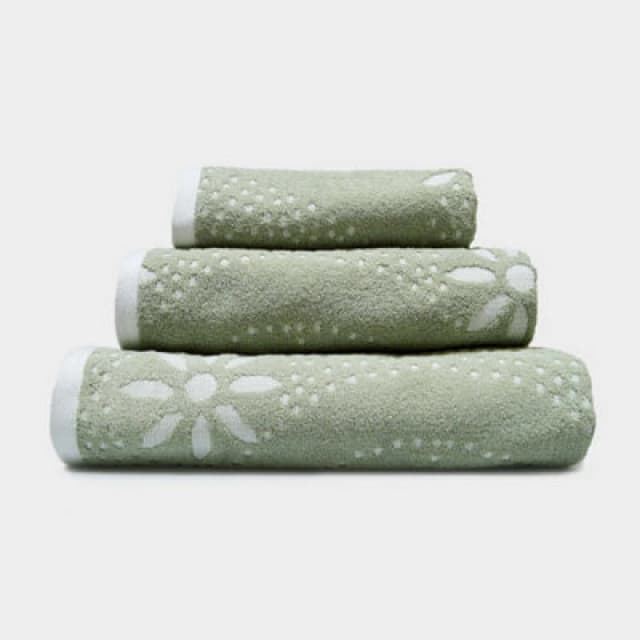 Allure Bath Fashions Sculpted Floral Patterned Hand Towel - Sage Green