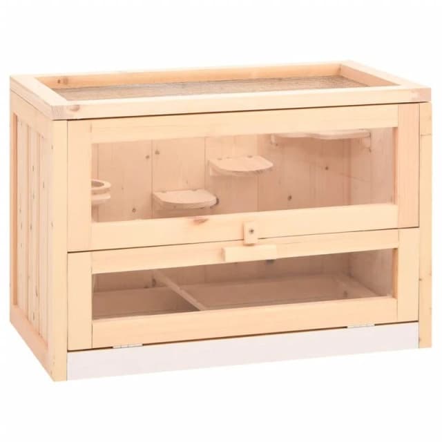 VIDAXL Hamster Cage 60x35.5x42cm Solid Wood Fir Vidaxl 8720845956288