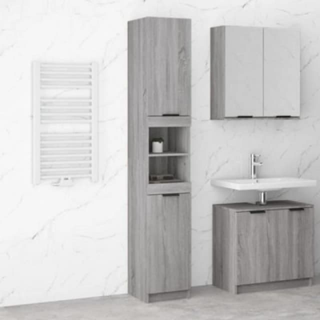 Vidaxl Bathroom Cabinet Grey Sonoma 32X34X188.5cm Engineered Wood, Grey 817070