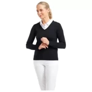Footjoy Wool V Neck Pullover Ladies - Blue