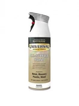 Rust-Oleum Universal Metal And All-Surface Gloss Finish Spray Paint ; White 400ml