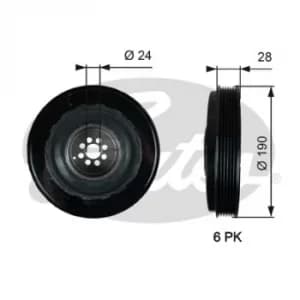 GATES Torsional Vibration Damper TVD1133 For Crankshaft Pulley