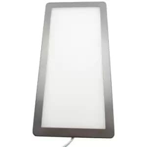 5x BRUSHED NICKEL Ultra-Slim Rectangle Under Cabinet Kitchen Light & Driver Kit - Warm White Diffused LED