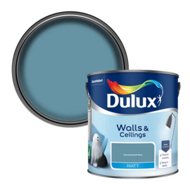Dulux Stonewashed Blue Matt Wall & Ceiling Emulsion Paint, 2.5L