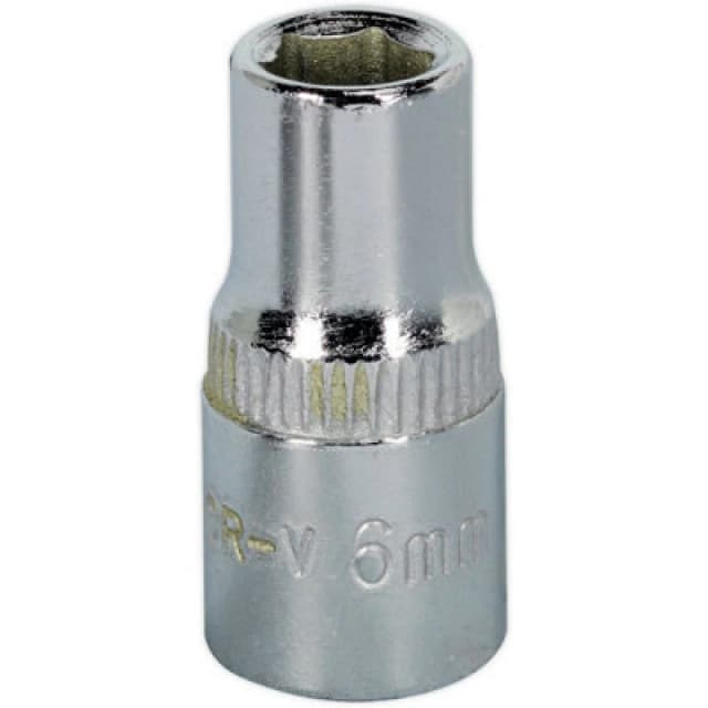 Loops 6mm Forged Steel Drive Socket - 1/4" Square Drive - Polished Chrome Vanadium Metallics