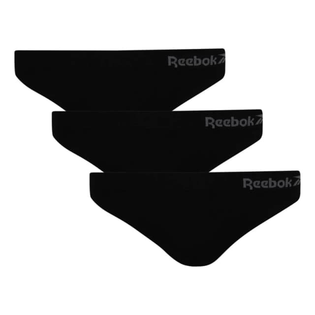 Reebok 3 Pack Kal Thongs Ladies - Black 10