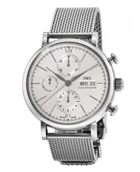 IWC Portofino Chronograph Silver Dial Steel Mens Watch IW391009 IW391009