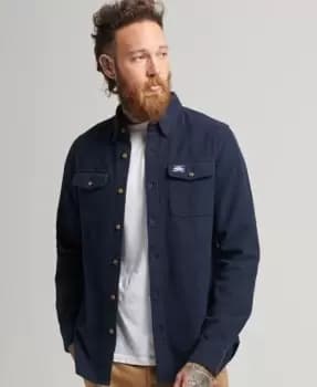 Superdry Mens Organic Cotton Trailsman Flannel Shirt Navy / Eclipse Navy - Size: L