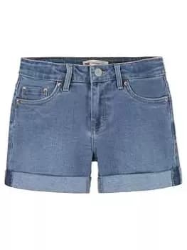 Levis Girls Girlfriend Denim Shorts - Blue Size Age: 10 Years, Women