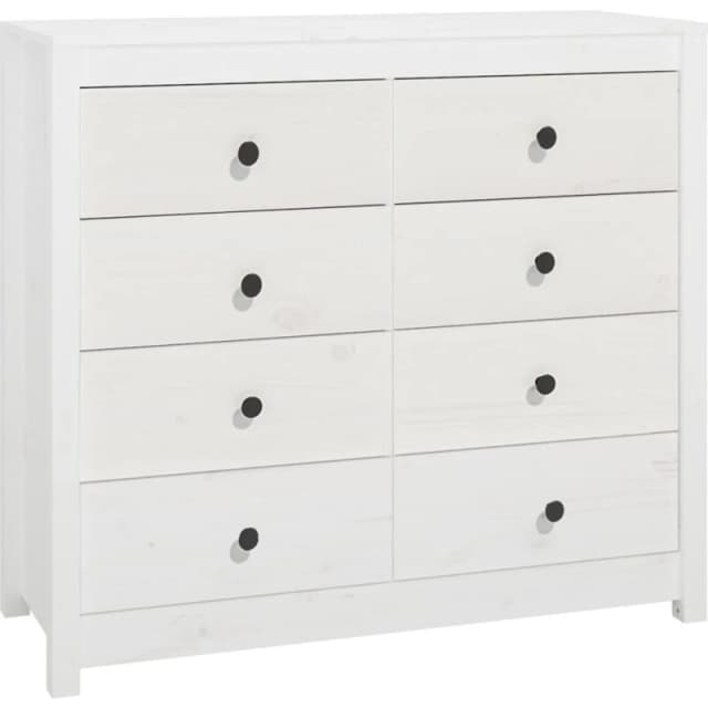 vidaXL Side Cabinet White 100x40x90cm Solid Wood Pine, White 821770