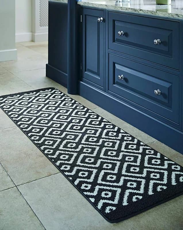 Origins Geo Stain Resistant Cosy Runner Charcoal 65X200 LO39902