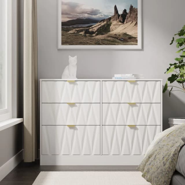 Ready Assembled 2 U Washington 6 Drawer Bed Box (Ready Assembled) in White Size: Large White Unisex Large