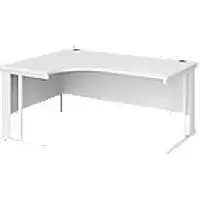 Dams International Left Hand Ergonomic Desk MCM16ELWHWH 1,600 x 1,200 x 725 mm