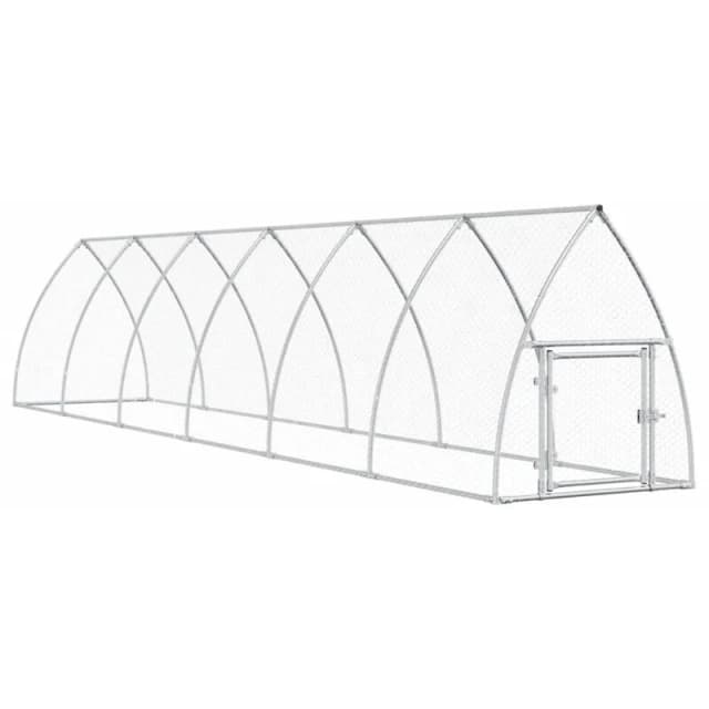 VIDAXL Chicken Cage Silver 600x105x120cm Galvanised Steel Vidaxl 8721012410404