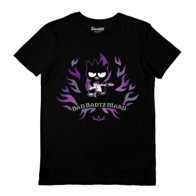 Sanrio Mens Badtz-Maru Rocker T-Shirt in Black Size: Small Black Male S