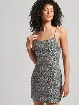 Superdry Vintage Classic Camo Ditsy Mini Dress - Pink, Size 10, Women