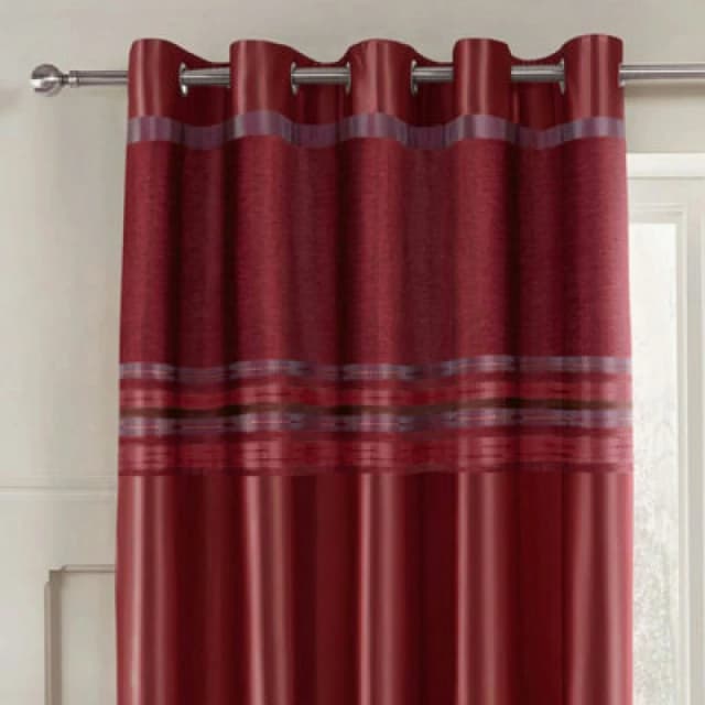 Intimates Renatta Ready Made Eyelet Curtains - Wine