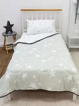 Rest Easy Sleep Better Sleep Better 10.5 Tog Coverless Quilt - Grey Stars, Multi, Size Single Duvet Cover Set