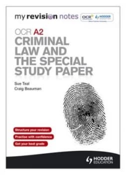 Ocr A2 Criminal Law and the Special Study Paper by Sue Teal Paperback