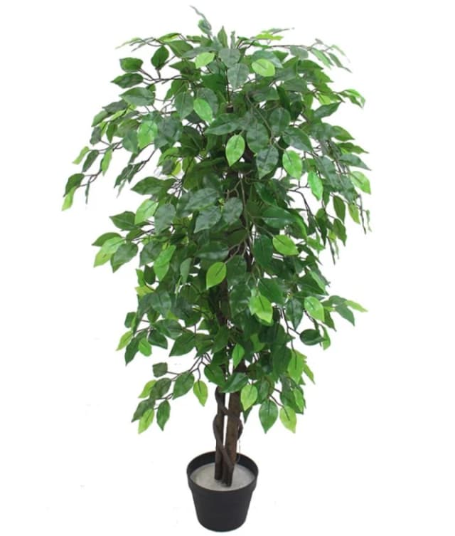 Leaf 120cm Leaf Realistic Artificial Ficus Tree / Plant Green