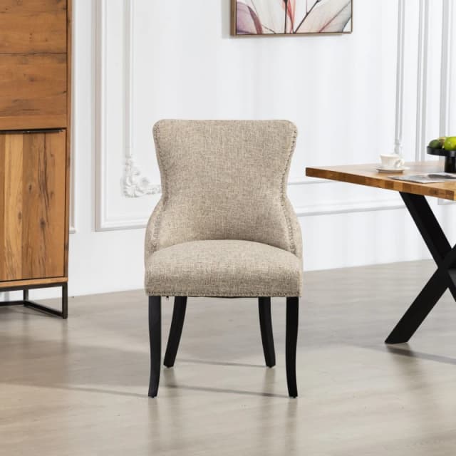 Artemis Home Rodello Fabric Dining Chairs - Set of 2 in Light Brown Size: 2 Pack Light Brown Unisex 2 Pack