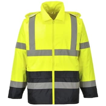 Portwest - H443YBRM - sz M Hi-Vis Classic Contrast Rain Jacket - Yellow/Blue