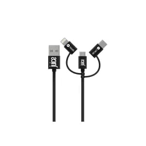Juice 2M 3 in 1 Cable - Mico-Usb Type-C and Lightning - Black