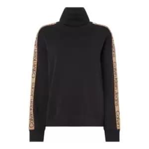 Calvin Klein Jeans Logo Tape Sleeves Roll Neck - Black