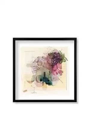 Art For The Home Wine O'Clock 50 x 50 Card, MDF Frame