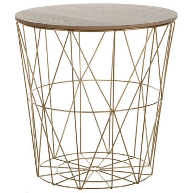 Beliani Side Table Lanark Gold With Storage