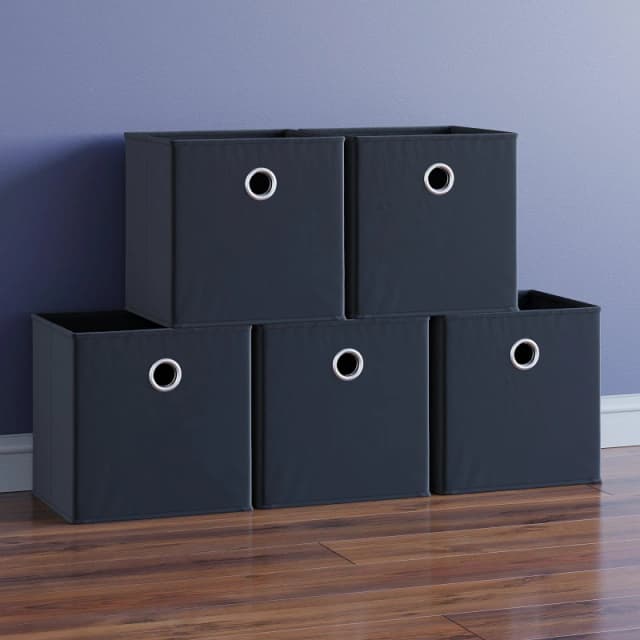 Lassic Vida Designs Durham Cube Storage Basket Set of 5 Black unisex Set of 5