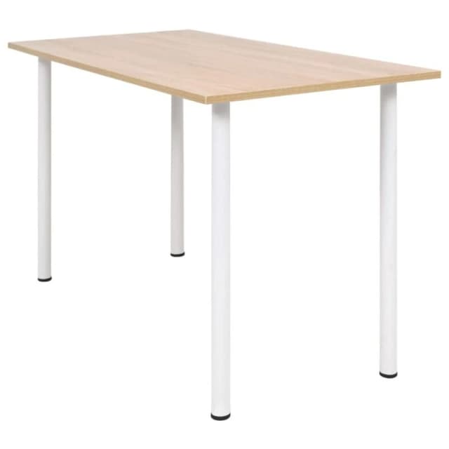 vidaXL Dining Table 120x60x73cm Oak and White Home Kitchen Dinner Furniture