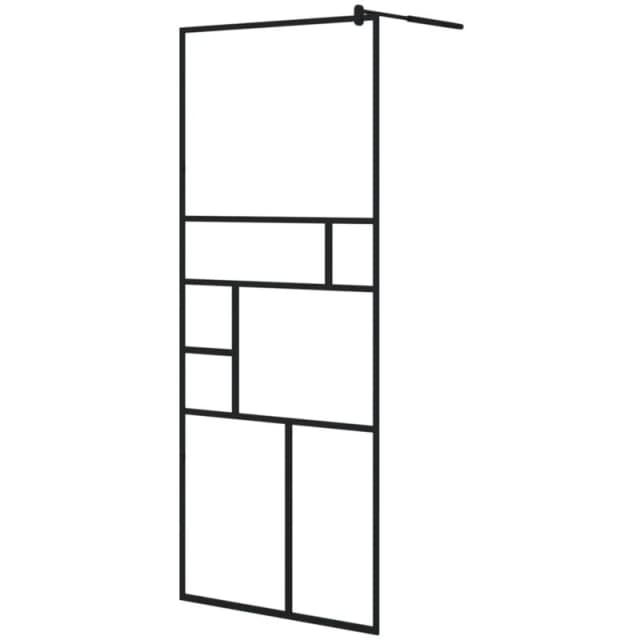 VIDAXL Walk-in Shower Wall with Clear esg Glass 80x195cm Black Vidaxl 8720286416082
