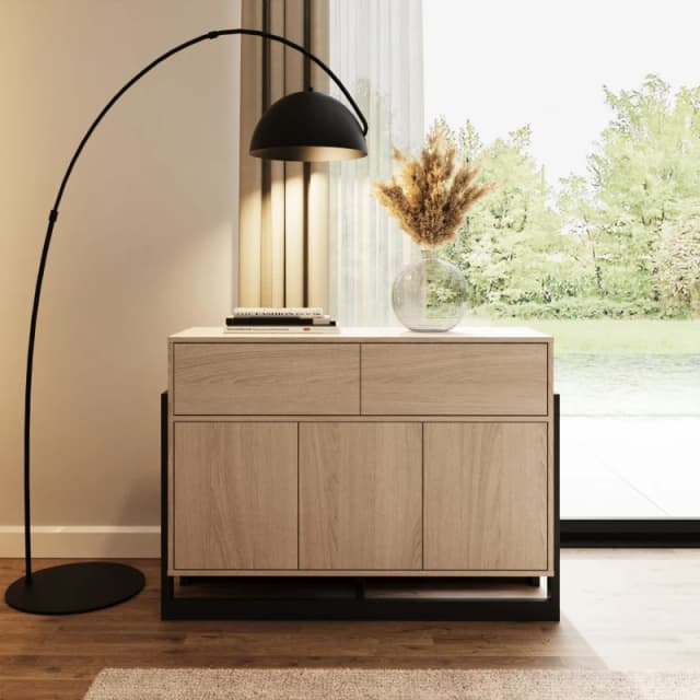 GFW Taite Oak 3 Door 2 Drawer Sideboard