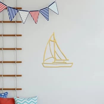 Sailboat - Gold Gold Decorative Metal Wall Accessory