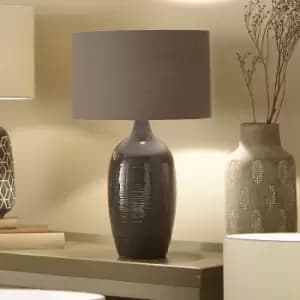 Etched Graphite Ceramic Table Lamp