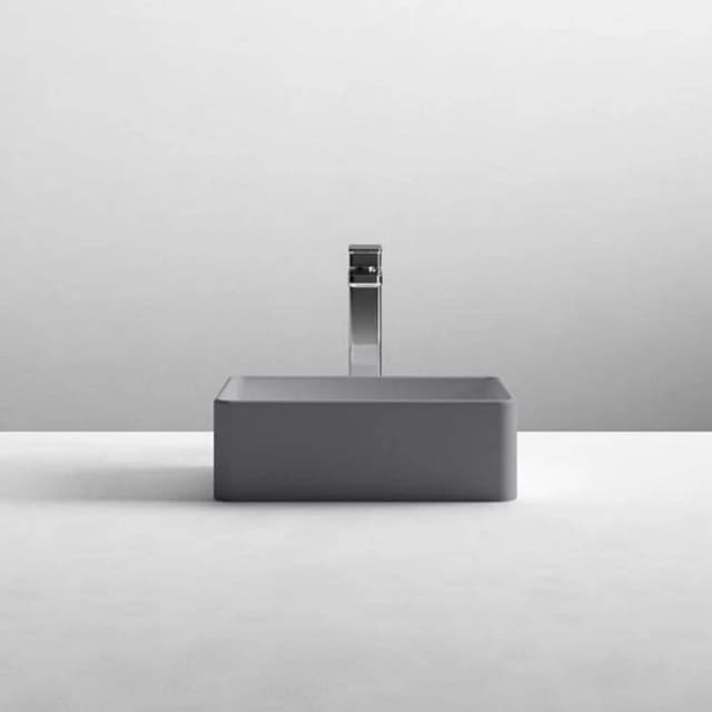 NUIE Nuie - Vessel Rectangular Sit-On Countertop Basin 365mm Wide - Matt Grey NBV379