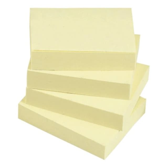 5 Star Sticky Notes 100 Sheets 38x51mm Yellow (12 Pack) 552250