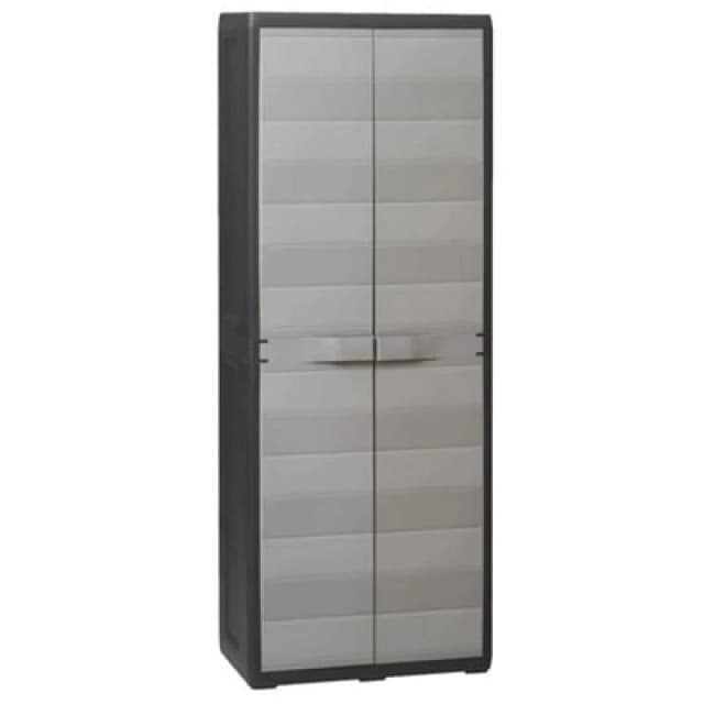 Vidaxl Garden Storage Cabinet With 3 Shelves Black And Grey