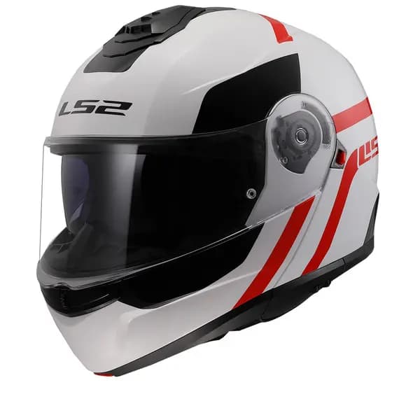 LS2 FF908 STROBE II AUTOX White Red-06 Modular Helmet Size S