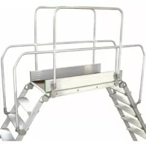 Loops - 9 Tread Industrial Bridging Steps & Handle Crossover Ladder 0.9m x 0.5m Platform