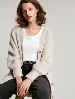 Joules Immy Knitted Cardigan - Beige, Cream, Size 16, Women