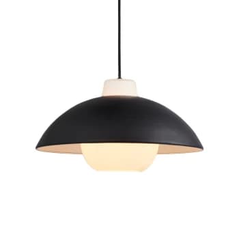 Merano Pendant Ceiling Light Matt Black & Matt White Glass