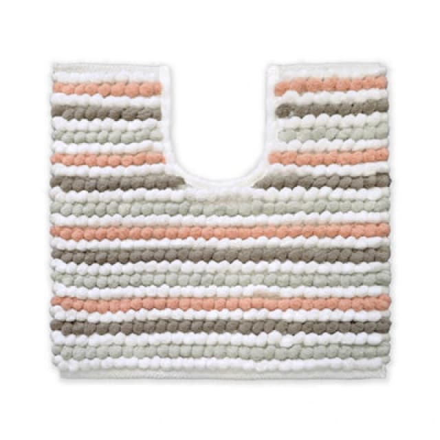 Allure Bath Fashions Striped Chunky Bobble Pedestal Mat - Blush Pink