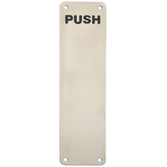 Loops Push Engraved Door Finger Plate 300 x 75mm Satin Stainless Steel Push Plate Metallics