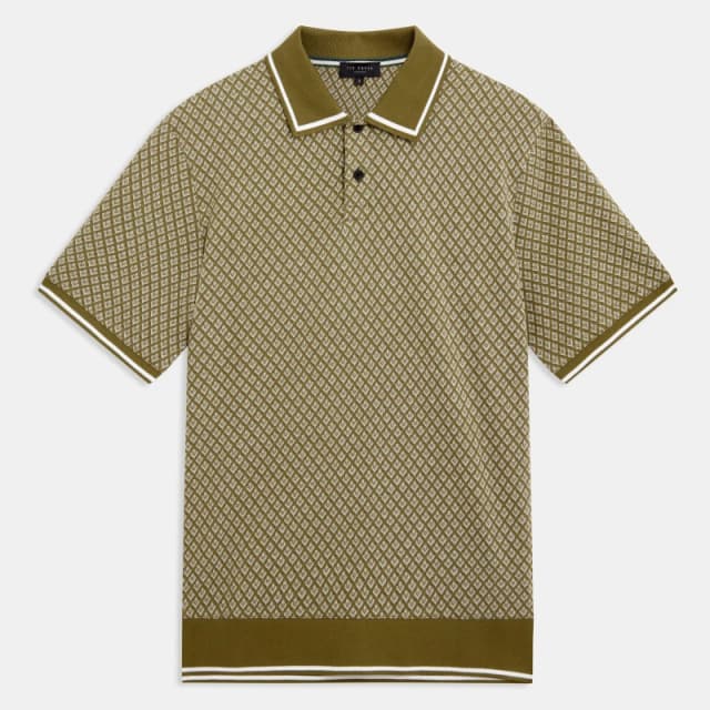 Ted Baker SS Geo Polo Olive male XS (1)