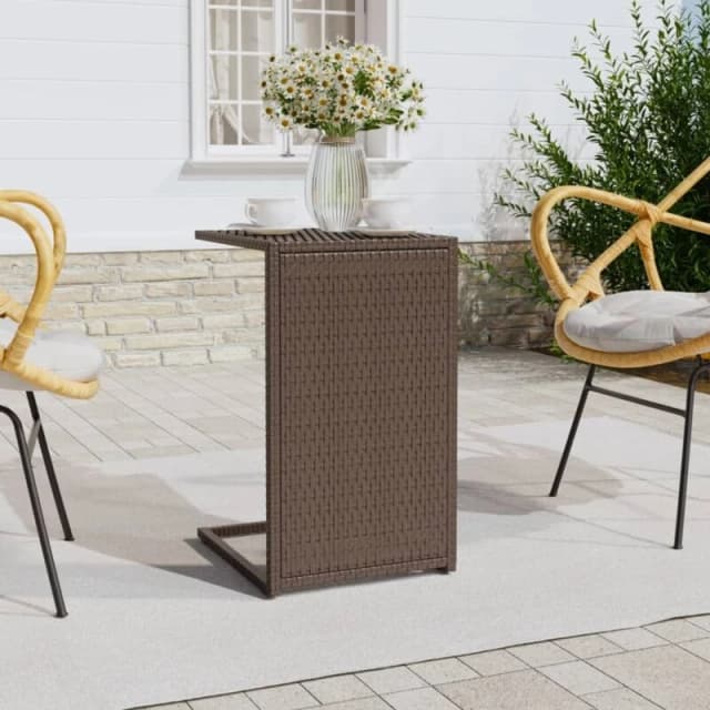 VIDAXL C Table Brown 40x35x60cm Poly Rattan vidaXL 319407
