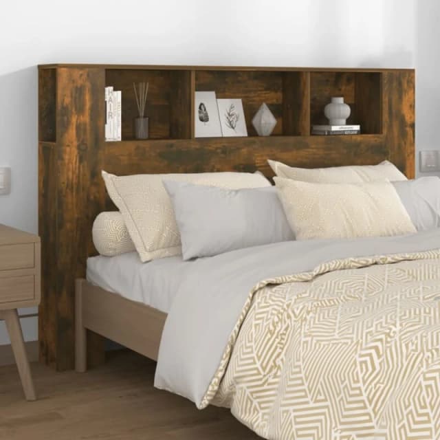 VIDAXL Headboard Cabinet Smoked Oak 160x18.5x104.5cm Vidaxl 8720286968970